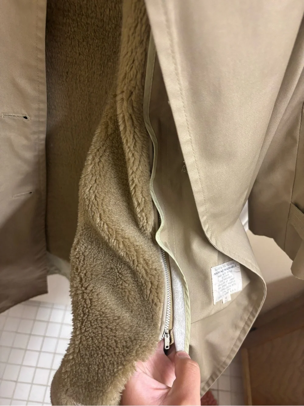 Vintage Misty Harbor Trench Coat Womens 14R Tan Belted Zip Out Liner Warm Jacket